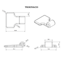2 x Heavy Duty Spade Paddle Hinge & 12mm Gudgeon Pin - Weld On Trailers, Trucks