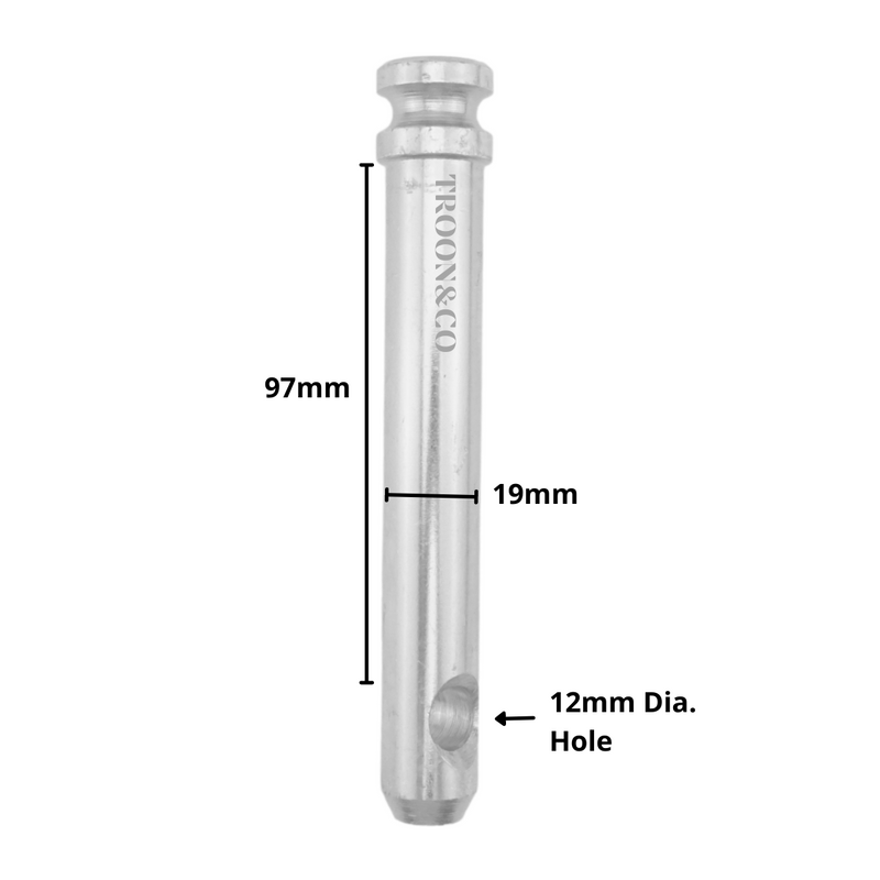 Top Link Pin CAT 1 (19mm) - Useable Length 97mm - Tractor Linkage