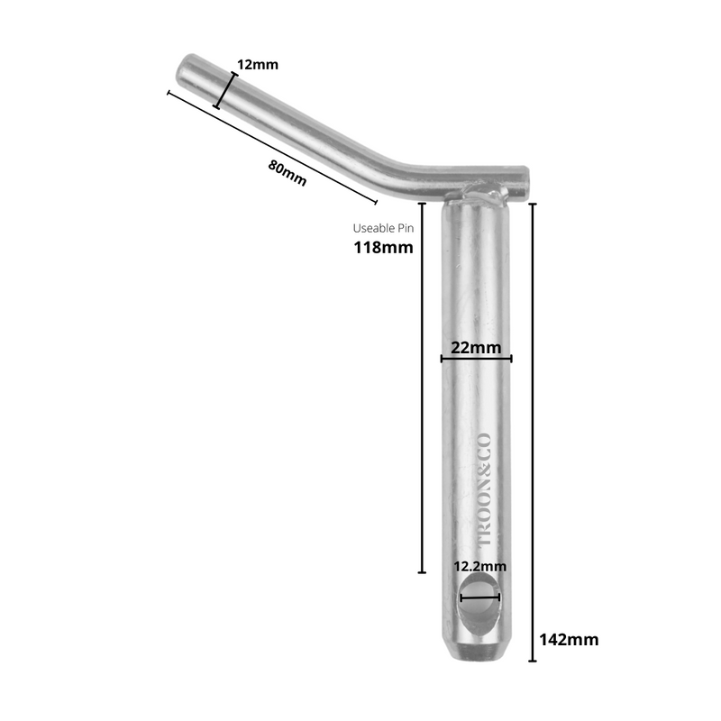 Double Shear Lower Link Pin - CAT 1 (22mm)