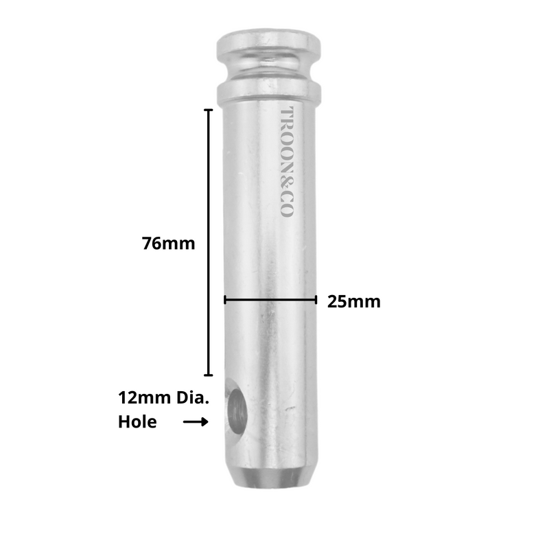 Top Link Pin CAT 2 (25mm) - Useable Length 76mm - Tractor Linkage