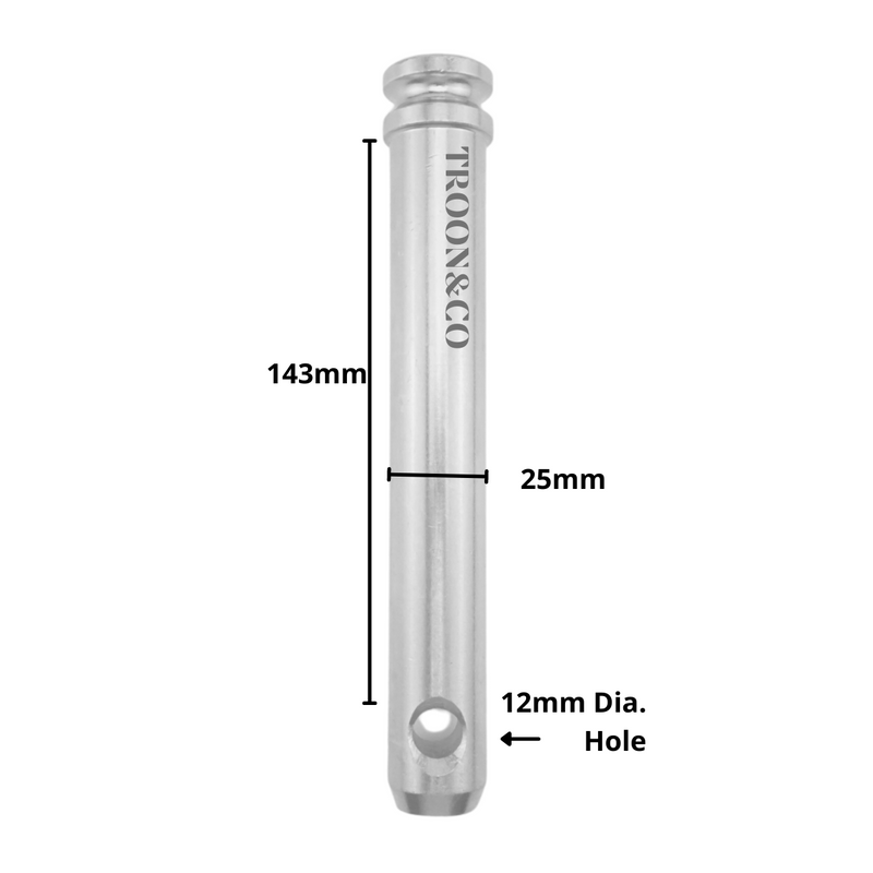 Top Link Pin CAT 2 (25mm) - Useable Length 143mm - Tractor Linkage