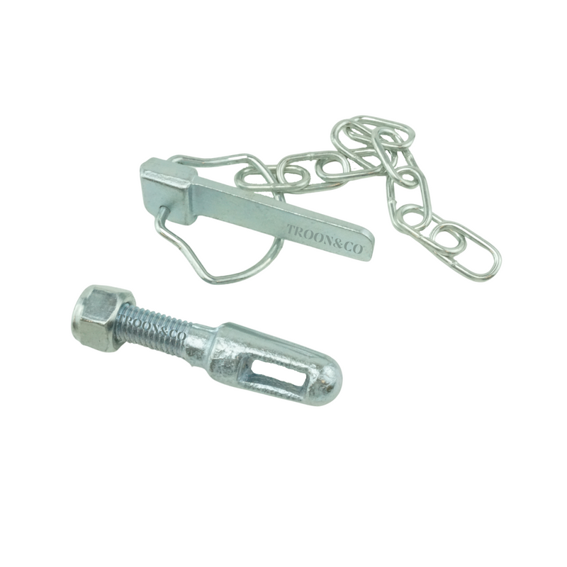 1 x Snap Ring Flat Cotter Pin & Chain complete with Slotted Tailboard Lug