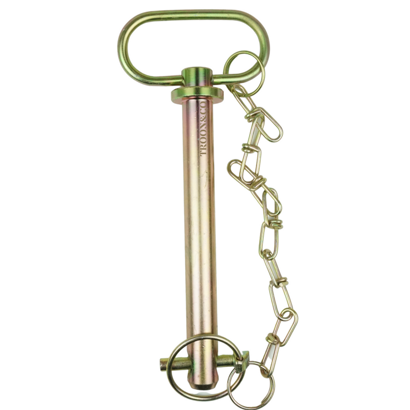 Towing Hitch Pin with Lynch Pin & Chain - 3/4" x 6" (19mm x 152mm)