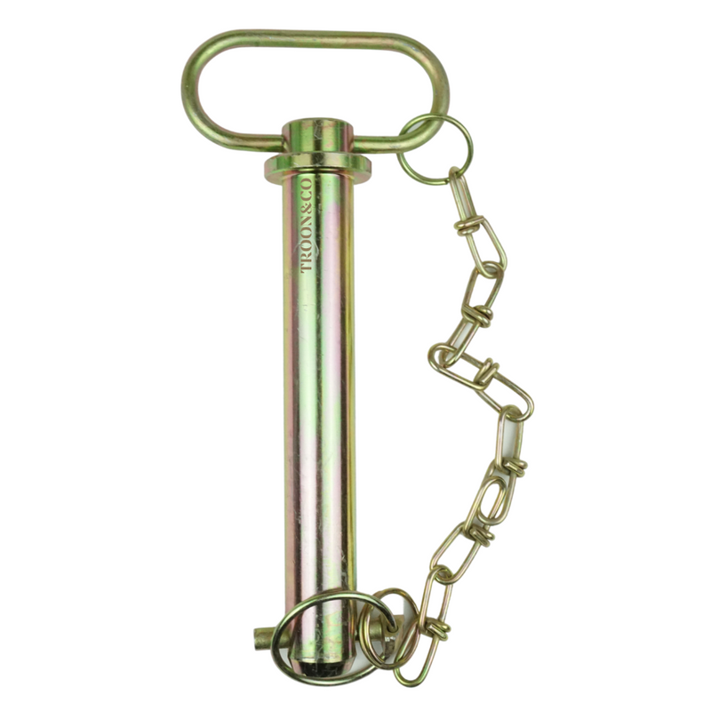 Towing Hitch Pin with Lynch Pin & Chain - 7/8" x 6" (22mm x 152mm)