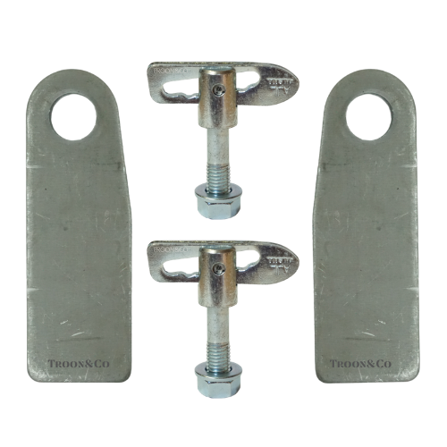 2 x Antiluce Fastener M12 x 44mm with Large Eye Plates - Drop Catch Tail Gate