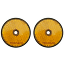 2 x Amber Reflectors - Round 60mm - Trailer / Horsebox / Driveway