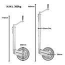 Heavy Duty 42mm Jockey Wheel N.W.L 300kg