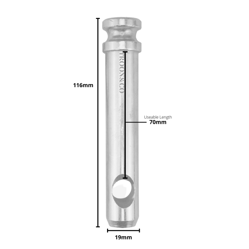 Top Link Pin CAT 1 (19mm) - Useable Length 70mm - Tractor Linkage