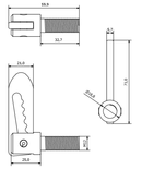 2 x Antiluce Fastener M12 x 34mm with Large Eye Plates - Drop Catch Tail Gate