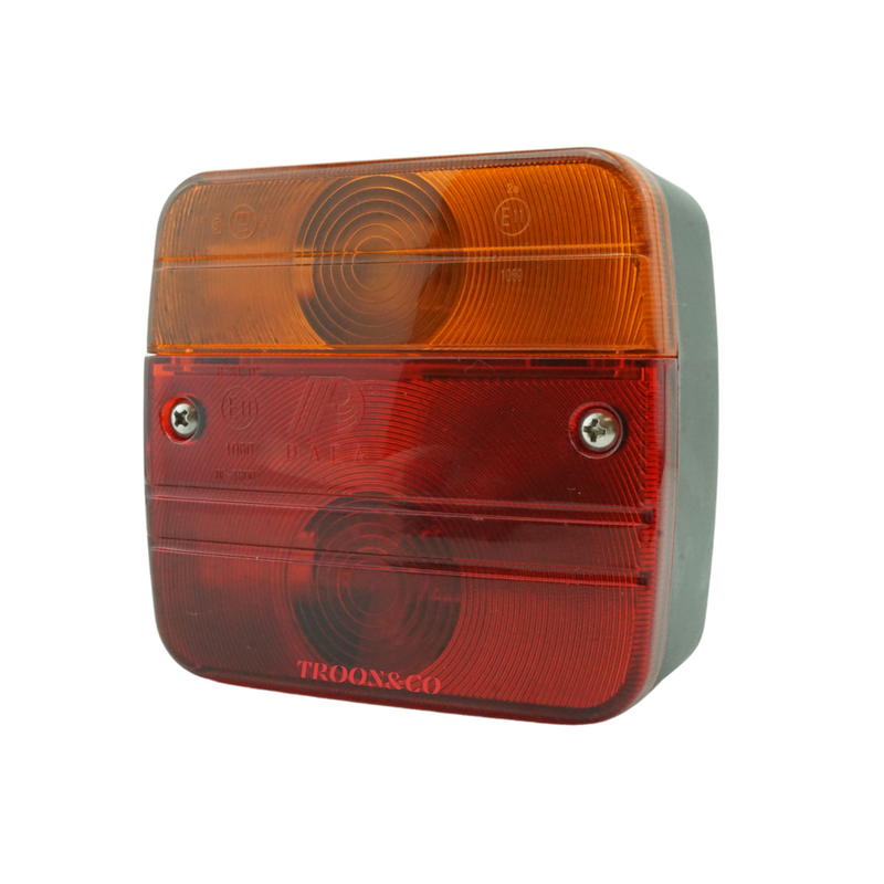 AJBA Rear Square Trailer Light - 4 functions (Stop-Tail-Indicator-Number Plate)