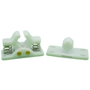 White Spring Self Aligning Claw 'Snap In' Door Retainer Catch