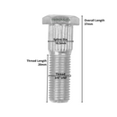 8 x 3/8" UNF Wheel Studs And Nuts For 4" PCD Trailer Suspension Hubs
