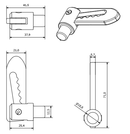 2 x M12 Weld On Antiluce Fasteners with Large Eye Plates - Drop Catch Tail Gate